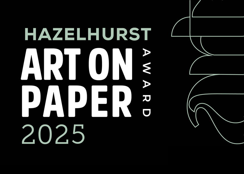 Hazelhurst Art on Paper Award 2025 logo on black background.