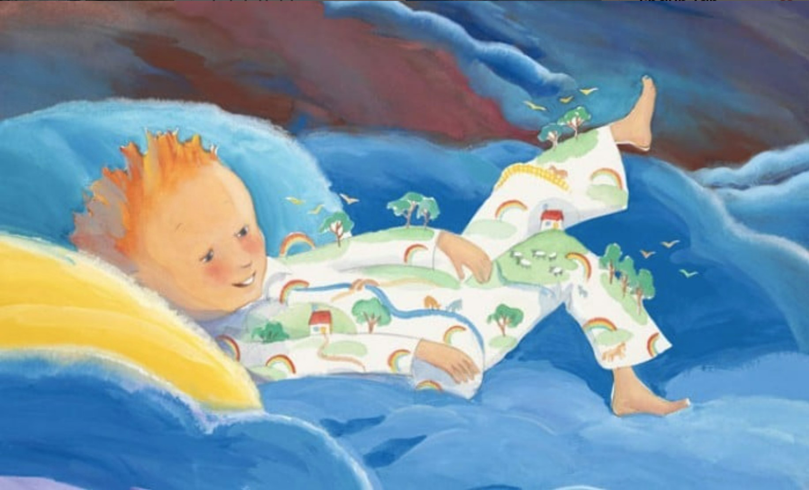 Illustration of a boy in pyjamas from the picture book by Elizabeth Honey.