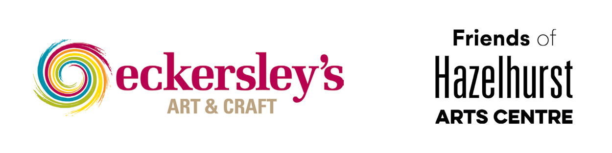 Eckersley's Art & Craft logo and Friends of Hazelhurst logo.