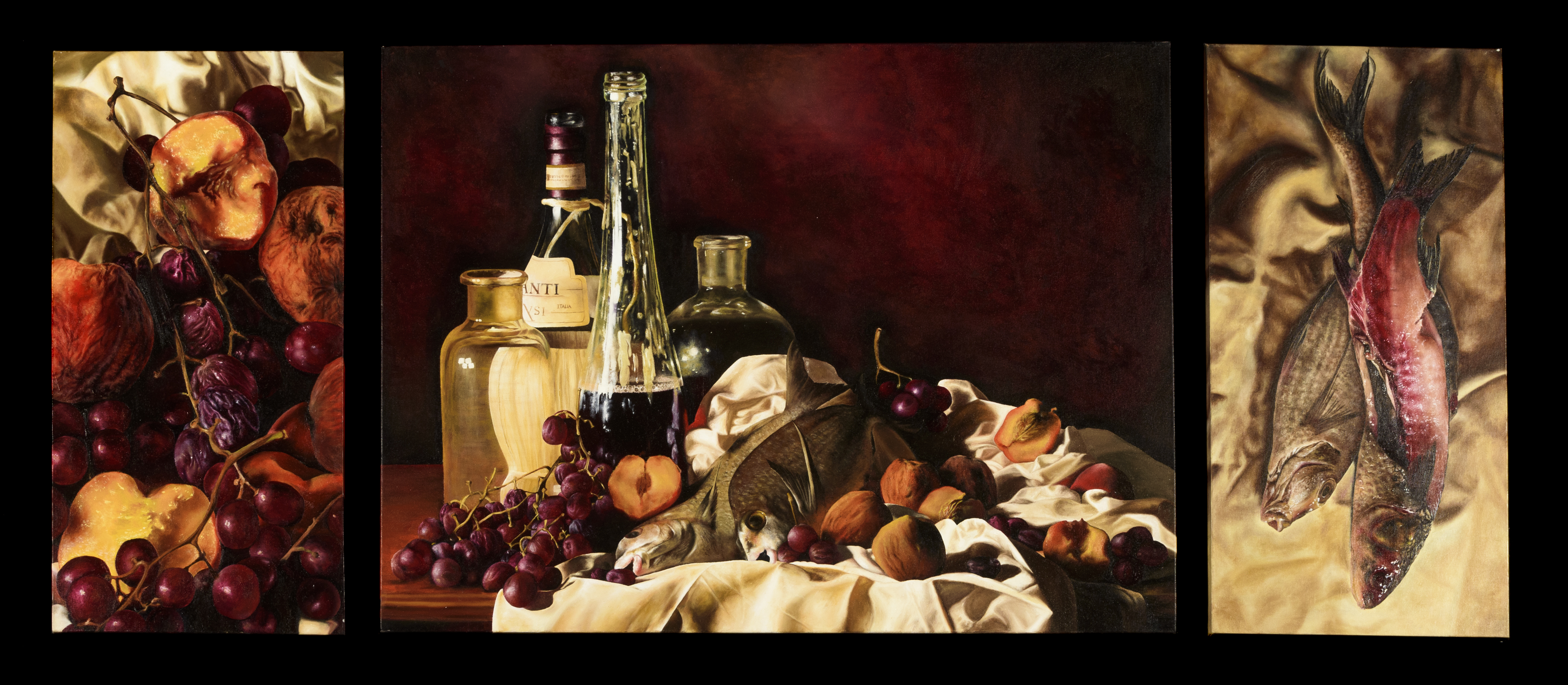 A painting of a traditional tablescape.