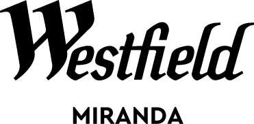 Westfield Miranda logo in black and white.